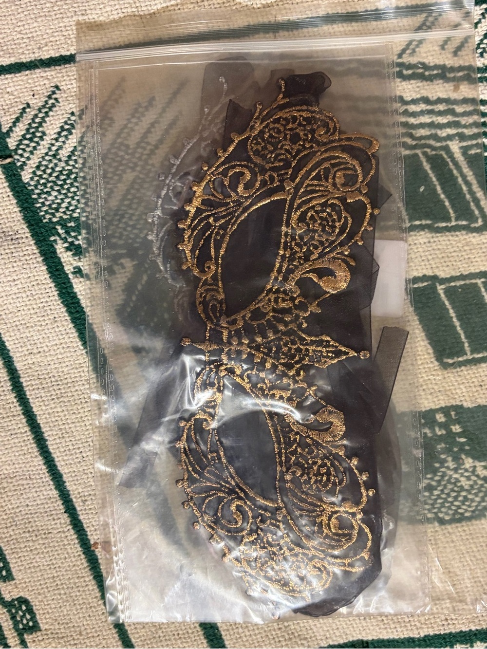 Masquerade Black and Gold Embroidered Lace Eye Masks - PCK of 10+